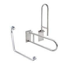 【海夫健康生活館】裕華 不鏽鋼系列 亮面 浴廁組 活動扶手 V型扶手 40x40cm(T-058 T-054)