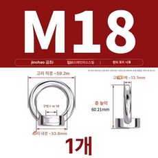 아이볼트 고정용 부품 링너트 철물 부속 철물용 고리 링, 1개, 기본 색상