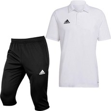 아디다스 카라 반팔티 7부 반바지 운동복 세트 남여공용 트레이닝복 + ALS 마스크