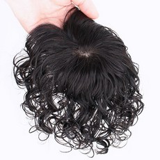 샤일리 중년여성 인모 웨이브 정수리가발 흰머리커버, 1개, 브라운