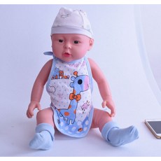 신생아 모형 베이비 인형 실습용 교육 아기 모형, 51cm 남아 파랑 턱받이 (랜덤)