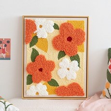 戳戳繡手工diy材料包零基礎新手毛線戳戳樂新年禮物家居裝飾掛畫, 1個, 花滿園:25*30木框款(無相框哦♢