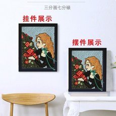 집에서할수있는 집콕 취미 스킬자수 펀치니들 세트, 28.라이트그레이로맨틱시즌+프레임