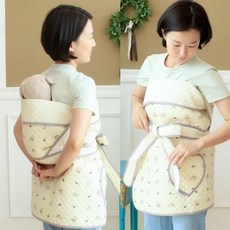고트 국산 베이비곰 패턴 누빔 포대기
