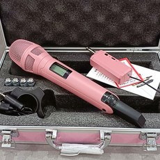 아이돌마이크 노래방 무선 커스텀마이크 공연용 방송용 유튜브, 1세트, 핑크블랙테일1개(알루미늄박스)