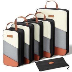 여행용 패킹 큐브 압축 6세트 여성용 오거나이저 백 신발 가방 및 세탁 파우치 포함 여행 가방 및 여행용 수하물 정리함 여행 필수품