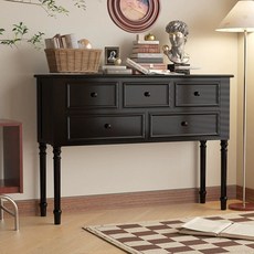 앤틱 콘솔서랍장 엔틱 현관 복도 정리함 빈티지 장식 화장실 수납, 화이트 120x35x86cm