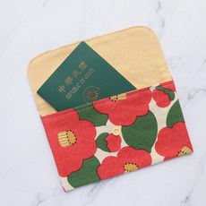 【山茶花ツバキ】 萬用收納袋 紅包袋 存摺袋 手機包 護照包, 1個, 無卡層