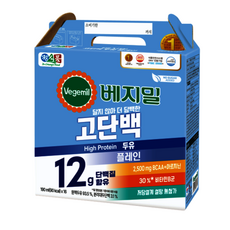 베지밀 고단백 두유 플레인 설탕무첨가 190ml 16개입, 16개