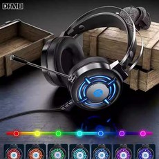 DFMEI 有線電競7.1 筆記本電腦 吃雞RGB頭戴式耳麥, H120 雙3.5mm接口, 如圖