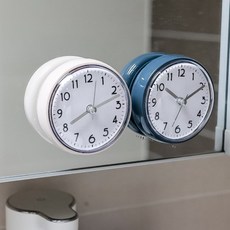 온빛 흡착식 방수 욕실 시계, 네이비