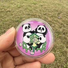 장식미니어처 판다 생일기념 주화 팬더 굿즈 일러스트 소품, 마작을 플레이하세요