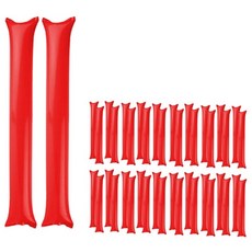 [메잌미] 응원용 막대풍선 응원풍선 스틱벌룬 (20쌍), 40개, 레드