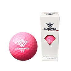다이아윙스 비거리 전용 고반발 장타 골프공, M2 핑크, 1개, 3개입