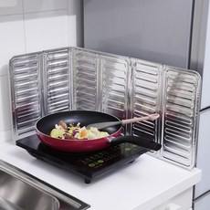 주방 기름튀김 방지 가스레인지 접이식 바람막이 투명 알루미늄 요리 차단막, 1개, 은박휴대용가스렌지바람막이