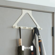 무타공 방문걸이 행거 옷장 도어훅 옷걸이 모자 가방, 삼각형 밀키화이트, 1개