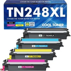 Cool Toner TN248 MFC-L3760CDW TN248XL TN-248XL 硒鼓：兼容 MFC-L3740CDW MFC-L3740CDWE TN-248 Brother DCP, TN248 4 Pack Black/Cyan/Magent