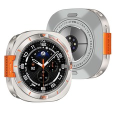 VANTIO 갤럭시워치8 울트라2/1 호환 풀커버 아연합금 메탈 PC 보호 케이스 전면 후면 측면 베젤스킨 47mm, 1개, 티타늄 오렌지