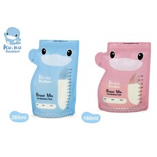 KUKU酷咕鴨 雙出口立體母乳保鮮袋-160ml/260ml- 25入, 1個, 160ml