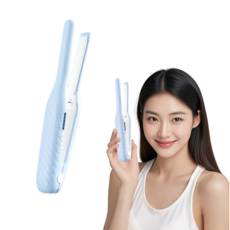 무선 뿌리 볼륨 고데기 12MM 판고데기, 블루