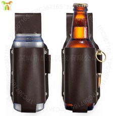 啤酒瓶保護套 登山戶外啤酒腰帶, 黑色, 1個