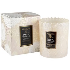 VOLUSPA 香氛蠟燭 玻璃貝殼浮雕花紋系列 (天堂鳥/薰衣草/蘭花/檀香木香草), 1個, 3. 檀香木香草, 檀香木香草