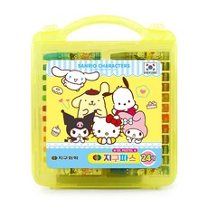 지구화학 크레파스 산리오캐릭터즈 지구파스 24색 크레용 미술용품 학용품, 본상품
