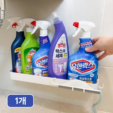 하이어데코 욕실 공중부양 거치대 화장실 청소도구정리함, 1개, 화이트 (대형)