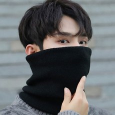남녀공용 4컬러 겨울 벨벳 넥밴드 보온 융털 넥워머 mgs+3686os, 01.블랙