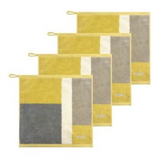 송월타월 컬러 에이드 고리 핸드타올, 4개, 옐로우