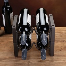 와인랙 와인거치대 병 보관 선반 인테리어 주방 수납 진열대 홈바 장식용 탁상용 전시, 1개, 2병 2단