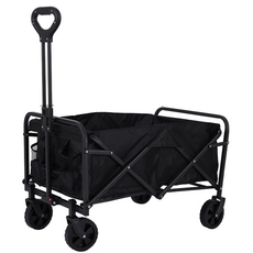 5吋可折疊大容量露營推車 - 戶外野營拖車, 黑色, 1個