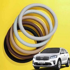 라움샵 핸들카바 자동차핸들커버 더뉴 쏘렌토 핸들커버 쿨메쉬 땀흡수 핸들커버, 매쉬 D컷_미스틱그레이