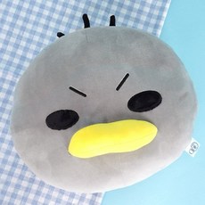 캐릭터 안녕자두야 얼굴 쿠션 꼬꼬 애착 인형, 그레이