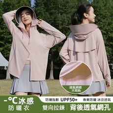 防曬衣 冰感 UPF50+ 雙向拉鍊 背後透氣網孔