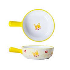 BLOWFISH FUGU손잡이그릇 예쁜 손잡이 면 그릇 4p/1p 손잡이국그릇 입체 부조 큐티 애니멀 손잡이그릇우동, D, 1개
