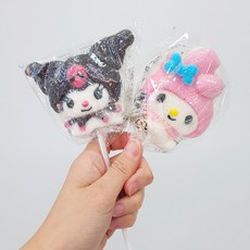 산리오 캐릭터즈 마시멜로 롤리팝 미니 캔디 간식, 6개, 45g