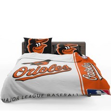 MLB 볼티모어 오리올스 이불 배게 커버 세트 - 싱글 더블 사이즈 Baltimore Orioles, 포함