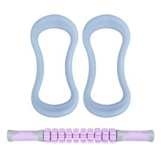 비핏 하체집중 마사지세트 요가링블루2p + 마사지스틱(퍼플), one size, 1개