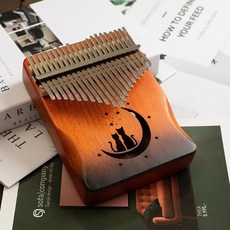 칼림바 음악교구 작은 악기 소형 피아노, 1개, 21음 브라운 캣 위스퍼