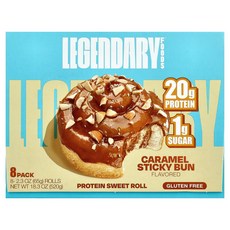 레전더리 푸드 프로틴 스위트 롤 캐러멜 스티키 번 8개입 각 65g(2.3oz) LGR-97256, 8개, 65g