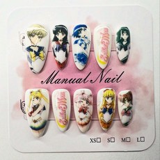 美少女戰士 指甲貼 XS/M, 1個, XS