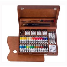 Van Gogh 梵谷 34色油畫顏料 精緻油畫木箱豪華工具套組, 1個