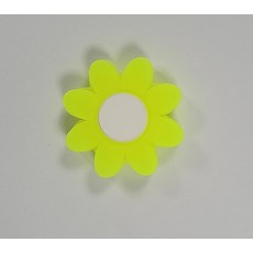 Jinshining 형광 노란색 꽃잎 내장 테니스 라켓 진동 완충기 부드러운 실리콘 만화 모양 충격 흡수 라켓용, 1개