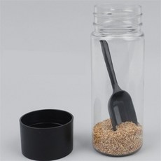 하노빅 스푼 양념통 380ML 스푼양념통 밀폐양념통 밀폐용기 업소용양념통, 블랙