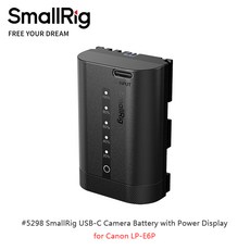 SmallRig USB-C 相機電池 附電量顯示 適用於 Canon LP-E6P, 1個, 5298