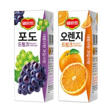 델몬트 드링크 오렌지x24팩+포도x24팩, 190ml, 24개