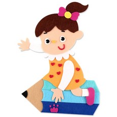 [유니아트] 펠트 7000 연필타는여아/ 환경꾸미기/ 환경미화