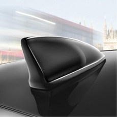 샤크 자석부착 자동차 고무패킹 드레스업 안테나 장식용품, 블랙