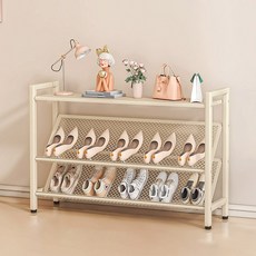 Tiger Pavilion 경사형 메시망 신발 정리대 3단 90cm, 1개, 크림화이트
